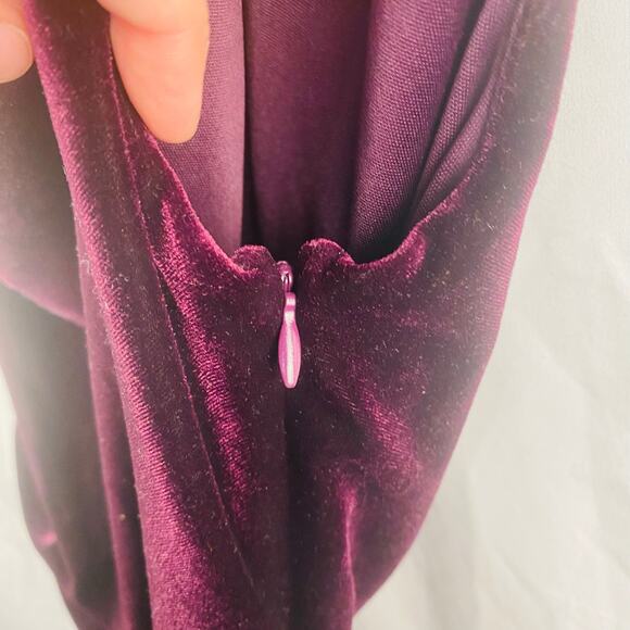 Jessica Howard Purple Velvet Cowl‎ Neck Dress Size 10 - Picture 7 of 8